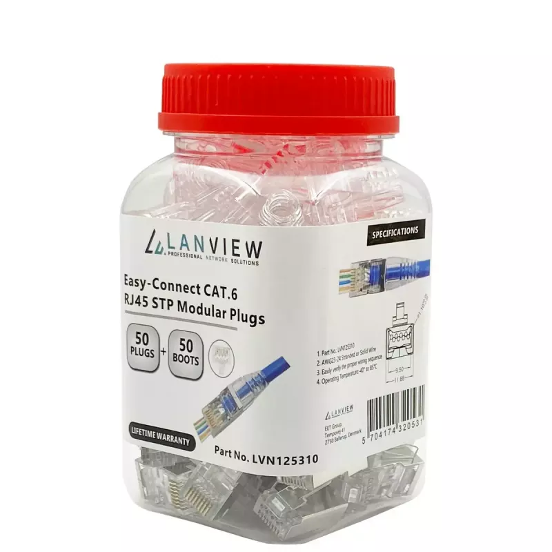 Lanview LVN125310 RJ45 juhtmepistik, läbipaistev