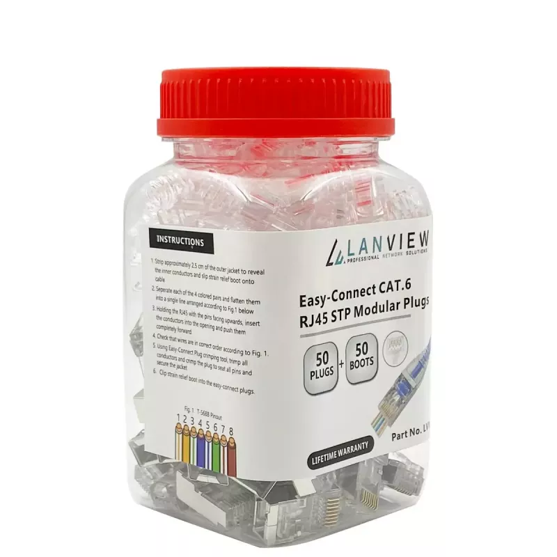 Lanview LVN125310 RJ45 juhtmepistik, läbipaistev