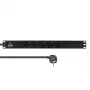 Lanview 19-tolline riiuli toiteplokk 1U 10A, 5x Schuko (LVR-3MSCH-LIC-SCH5)