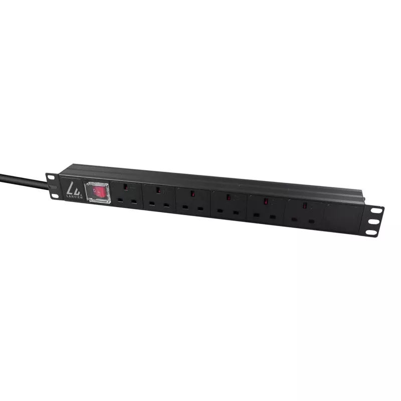 Lanview LVR-3MUK-SW-UK6 toitejaotusseade (PDU) 6 vahelduvvoolupistikupesa 1.4U must