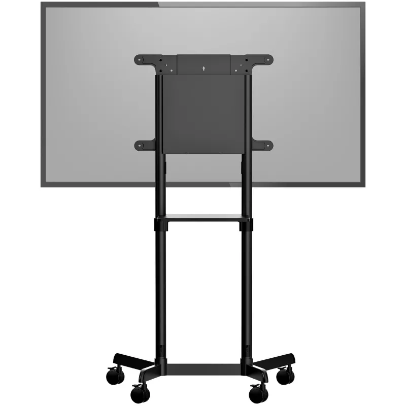 StarTech.com Mobiilne TV-käru - Kaasaskantav rulluv telerialus 37-70 inch VESA-kuvarile (154 lb/70 kg) - Telerialus koos riiuli ja hoiukambriga - Pööratav/kallutatav kuvar - Universaalne ratastel telerikinnitus