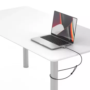 Compulocks Ledge Lock Adapter MacBook Pro 14 tolli M1 M2 M3 jaoks, võtmega kaabellukk, hõbedane