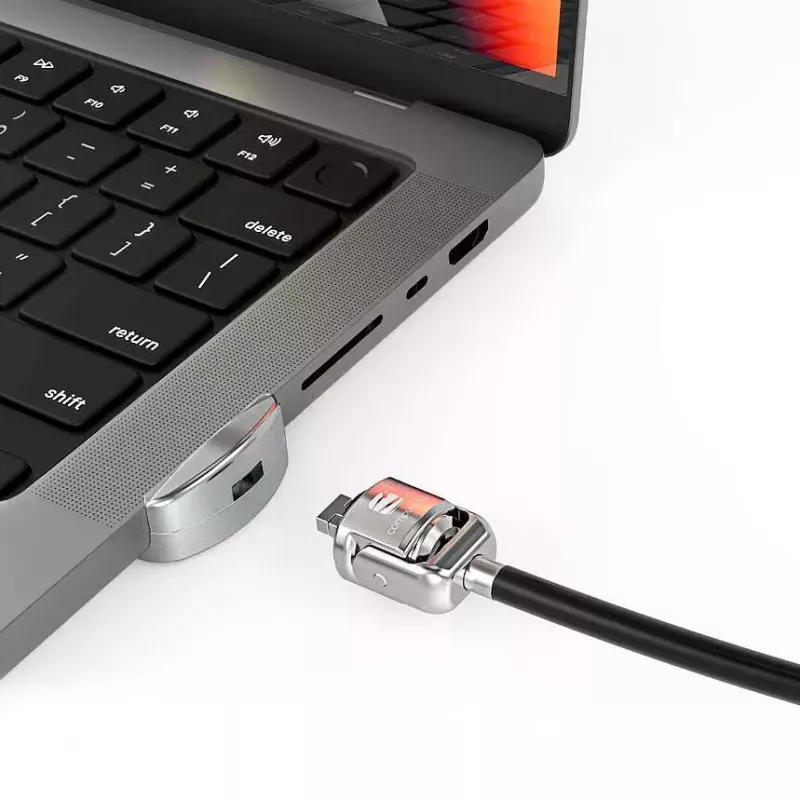 Compulocks Ledge Lock Adapter MacBook Pro 14 tolli M1 M2 M3 jaoks, võtmega kaabellukk, hõbedane