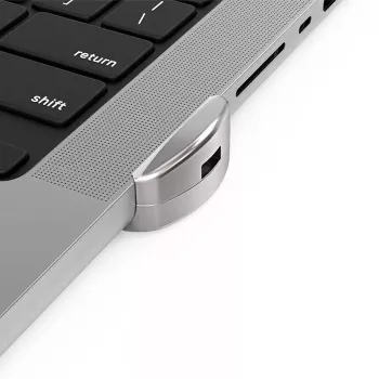 Compulocks Ledge Lock Adapter MacBook Pro 14 tolli M1 M2 M3 jaoks, võtmega kaabellukk, hõbedane