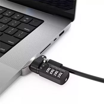 Compulocks Ledge Locki adapter MacBook Pro 16-tollisele M1 M2 M3 kombinatsioonlukuga kaablilukuga, hõbedane