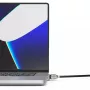 Compulocks Ledge Lock Adapter MacBook Pro 16 tolli M1 M2 M3 jaoks, võtmega kaablilukk, hõbedane