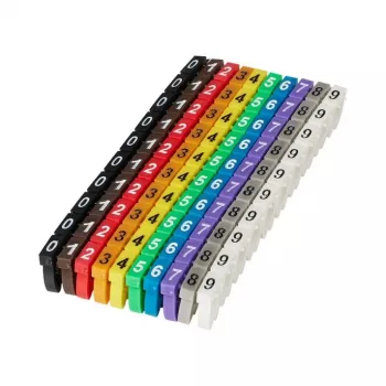 Microconnect MC-CABLEMARKER kaablimarker Must, Sinine, Pruun, Roheline, Hall, Oranž, Punane, Violetne, Valge, Kollane 100 tk