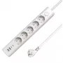 Microconnect 5-poolne USB Schuko pikendusjuhe sisse/välja lülitiga 1,5 m, valge