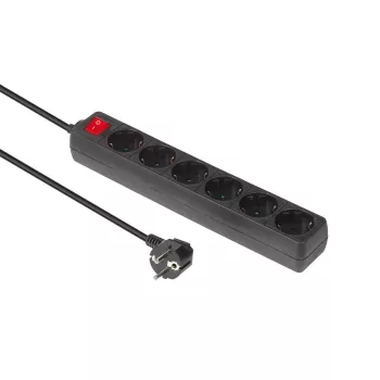 Microconnect MC-GRU00615BS toite pikendus 1,5 m 6 AC pistikupesa Siseruumides Must