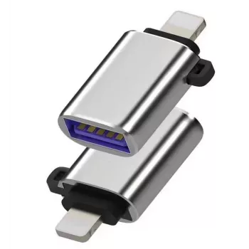 Microconnect MC-LIGHTUSB3 pistikuadapter Lightning USB A hõbedane