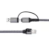 Microconnect CAT6 FTP USB A-C adapterkaabel, 1 meeter