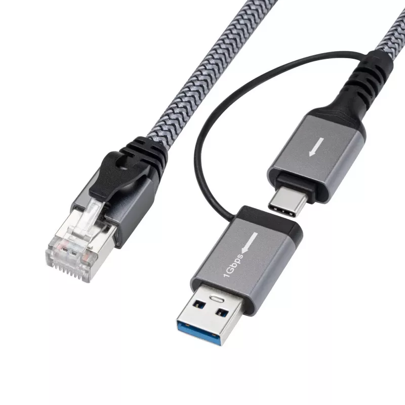 Microconnect CAT6 RJ45 FTP to USB A-C adapterkaabel, 3 meetrit
