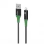 Microconnect MC-SMART USB A-L-2 lightning-kaabel 2 m Must, Roheline