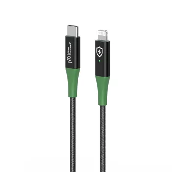 Microconnect MC-SMART USB C-L-2 välgukaabel 2 m Must, Roheline