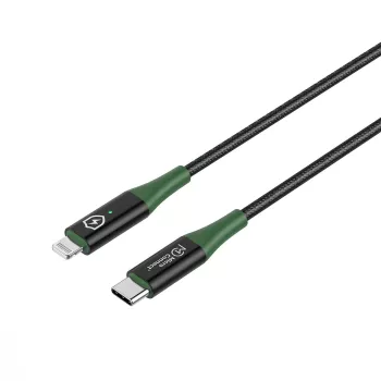 Microconnect MC-SMART USB C-L-2 välgukaabel 2 m Must, Roheline