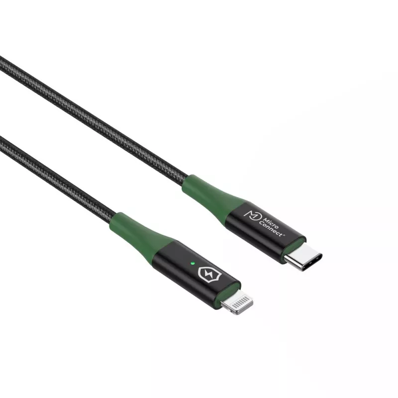 Microconnect MC-SMART USB C-L-2 välgukaabel 2 m Must, Roheline