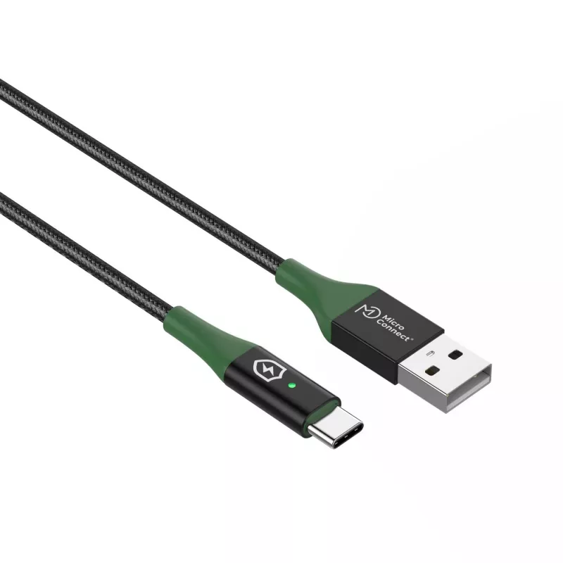 Microconnect MC-SMART USB-A-C-02 USB-kaabel USB 2.0 2 m USB A USB C Must, Roheline