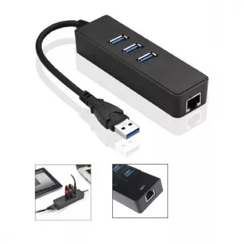 Microconnect MC-USB3.0HUBWETH sülearvuti dokkimisjaam/pordireplikaator USB 3.2 Gen 1 (3.1 Gen 1) Type-A Must