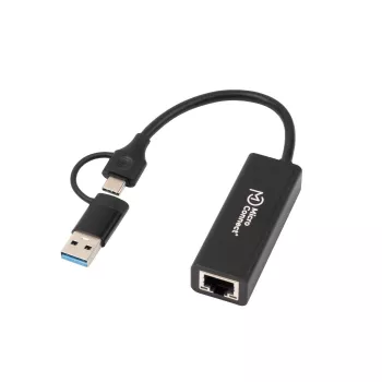 Kaabli pistikuadapter Microconnect MC-USBACNET1G USB-C -> RJ-45 0,2 m must
