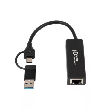 Kaabli pistikuadapter Microconnect MC-USBACNET1G USB-C -> RJ-45 0,2 m must