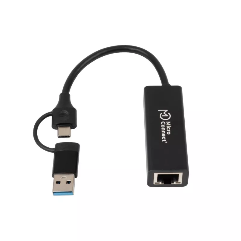 Kaabli pistikuadapter Microconnect MC-USBACNET1G USB-C -> RJ-45 0,2 m must