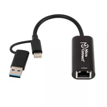 Microconnect MC-USBACNET2.5G kaabli soovaheti USB C RJ-45 0,2 m Must