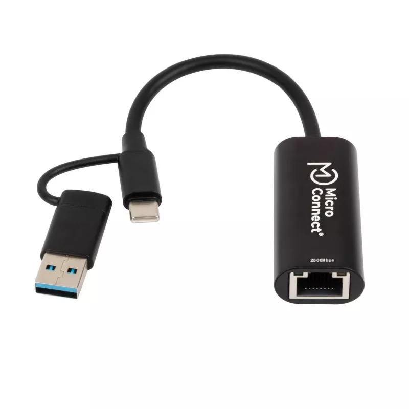 Microconnect MC-USBACNET2.5G kaabli soovaheti USB C RJ-45 0,2 m Must