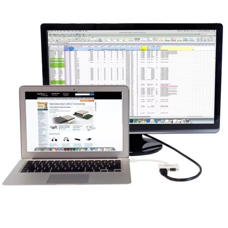 StarTech.com reisi A/V adapter: 2-ühes Mini DisplayPort HDMI- või VGA-muundur – valge
