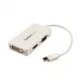 StarTech.com Travel A/V Adapter: 3-in-1 Mini DisplayPort VGA DVI või HDMI konverterile - Valge