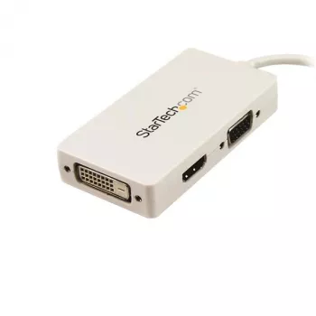 StarTech.com Travel A/V Adapter: 3-in-1 Mini DisplayPort VGA DVI või HDMI konverterile - Valge