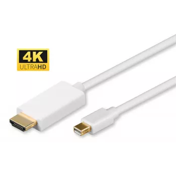 Microconnect MDPHDMI2-4K videokaabli adapter 2 m Mini DisplayPort HDMI Type A (Standard) Valge
