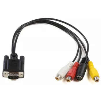 Microconnect MONGGSV videokaabli adapter 0,3 m VGA (D-Sub) RCA + S-Video Must