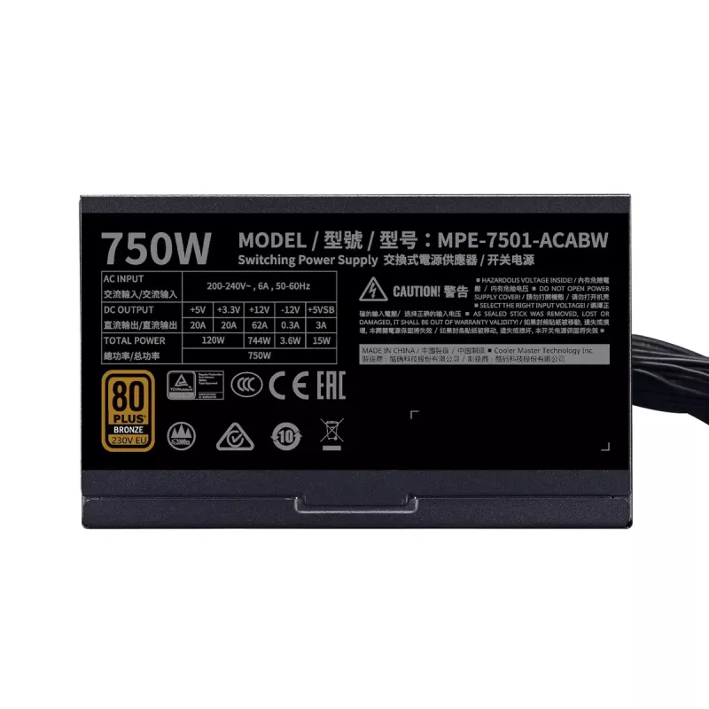 Toiteplokk Cooler Master MWE 750 Bronze 750 W