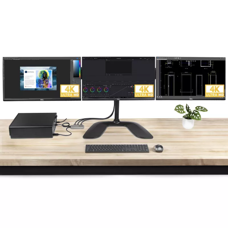 StarTech.com 3-pordiline MST-jaotur – DisplayPort 3× HDMI-ks, kolm 4K 60 Hz monitori, DP 1.4 mitme monitori videoadapter, 30 cm sisseehitatud kaabel, USB-toide, ainult Windows