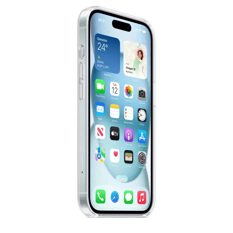 Apple iPhone 15 kaitsev ümbris, MagSafe, läbipaistev, PC, 6,1 tolline
