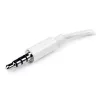 StarTech.com valge peakomplekti adapter peakomplektidele, millel on eraldi kõrvaklappide / mikrofoni pistikud - 3,5 mm 4-kontaktiline kuni 2x 3-kontaktiline 3,5 mm M/F