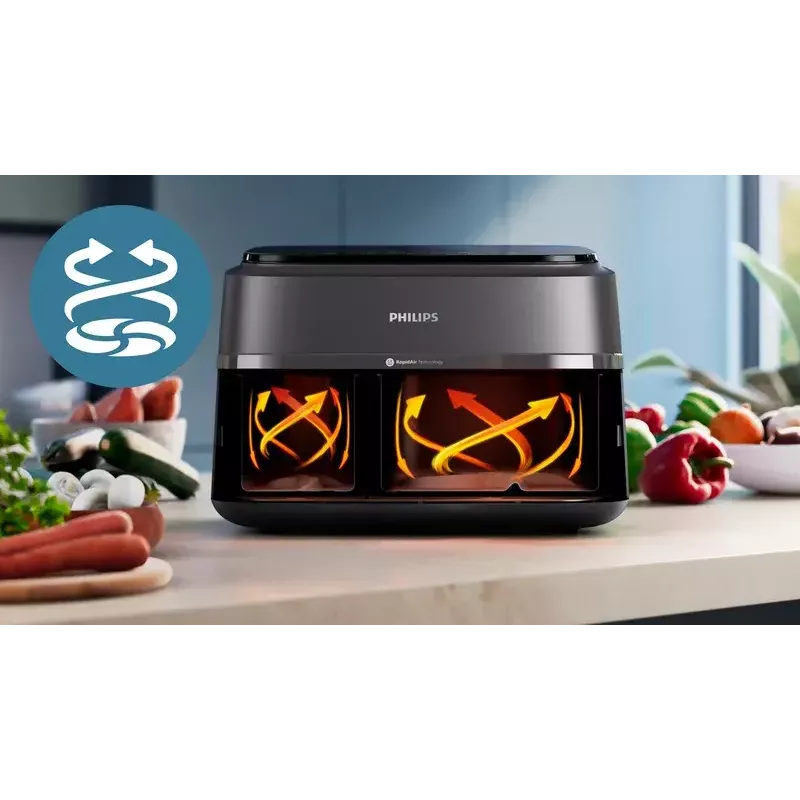 Kuumaõhufritüür Philips 3000 seeria NA352/04 9L 2750W Topeltkorv