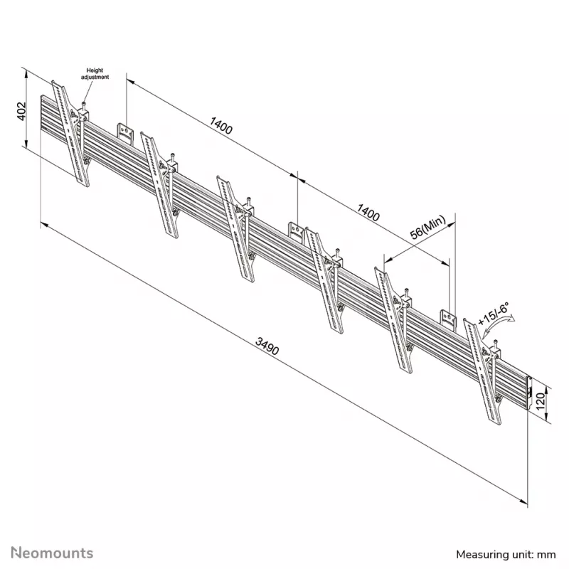 Neomounts NMPRO-WMB3 Menuboard seinale kinnitus 32–55 tolli – kallutatav