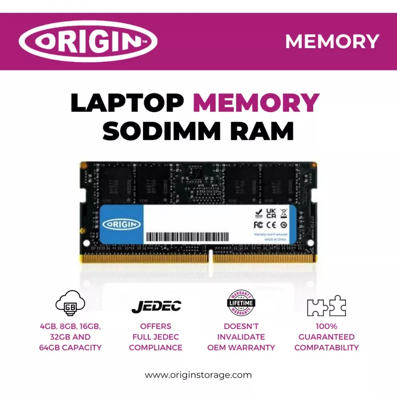 Origin Storage 8GB DDR3 1600MHz SODIMM 2Rx8 Non-ECC 1.35V, 8 GB, 1 x 8 GB, DDR3, 1600 MHz, 204-pin SO-DIMM, Roheline