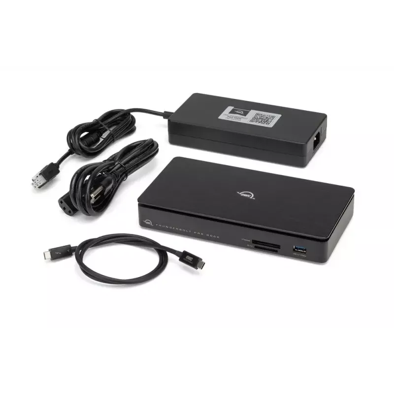 OWC Thunderbolt Pro Dock Juhtmega Thunderbolt 3 Must 85W Toiteedastus 40 Gbit/s