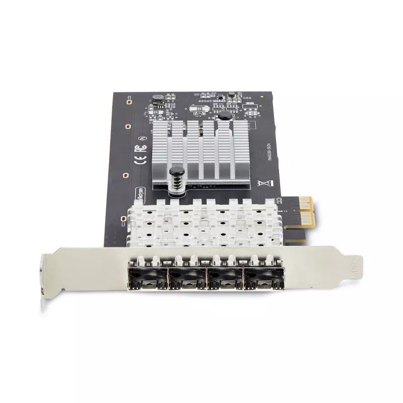 StarTech.com 4-Pordiga GbE SFP võrgukaart, PCIe 2.0 x2 (ühildub x4, x8, x16), Intel I350-AM4 4x 1GbE kontroller, 1000BASE vask/kiudoptika, lauaarvuti/serveri neljapordiline gigabitine Etherneti võrguliides - Windows ja Linux