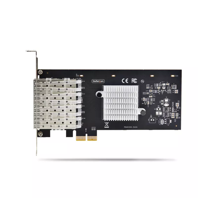 StarTech.com 4-Pordiga GbE SFP võrgukaart, PCIe 2.0 x2 (ühildub x4, x8, x16), Intel I350-AM4 4x 1GbE kontroller, 1000BASE vask/kiudoptika, lauaarvuti/serveri neljapordiline gigabitine Etherneti võrguliides - Windows ja Linux