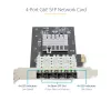StarTech.com 4-Pordiga GbE SFP võrgukaart, PCIe 2.0 x2 (ühildub x4, x8, x16), Intel I350-AM4 4x 1GbE kontroller, 1000BASE vask/kiudoptika, lauaarvuti/serveri neljapordiline gigabitine Etherneti võrguliides - Windows ja Linux