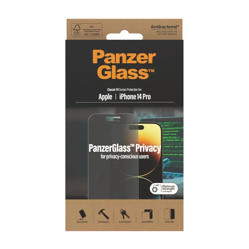 Privaatsusekraani kaitse PanzerGlass Apple iPhone 14 Pro kriimustus- ja põrutuskindel