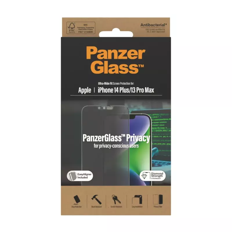 PanzerGlass® privaatsusekraanikaitse iPhone 14 Plus | 13 Pro Max | Ultra-Wide Fit koos EasyAligneriga
