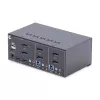 StarTech.com 2-pordiline kahe monitoriga DisplayPort KVM-lüliti, 4K 60Hz, 2x USB 5Gbps jaoturiporti, 2x USB 2.0 HID-porti, kiirklahvide ja nuppvajutusega lülitus, TAA vastavuses – ESD Level 3 kaitse