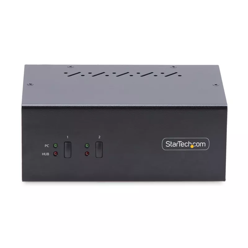 StarTech.com 2-pordiline kahe monitoriga DisplayPort KVM-lüliti, 4K 60Hz, 2x USB 5Gbps jaoturiporti, 2x USB 2.0 HID-porti, kiirklahvide ja nuppvajutusega lülitus, TAA vastavuses – ESD Level 3 kaitse