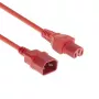 Microconnect PE1415R18 toitekaabel punane 1,8 m C14 pistikupesa C15 pistikupesa