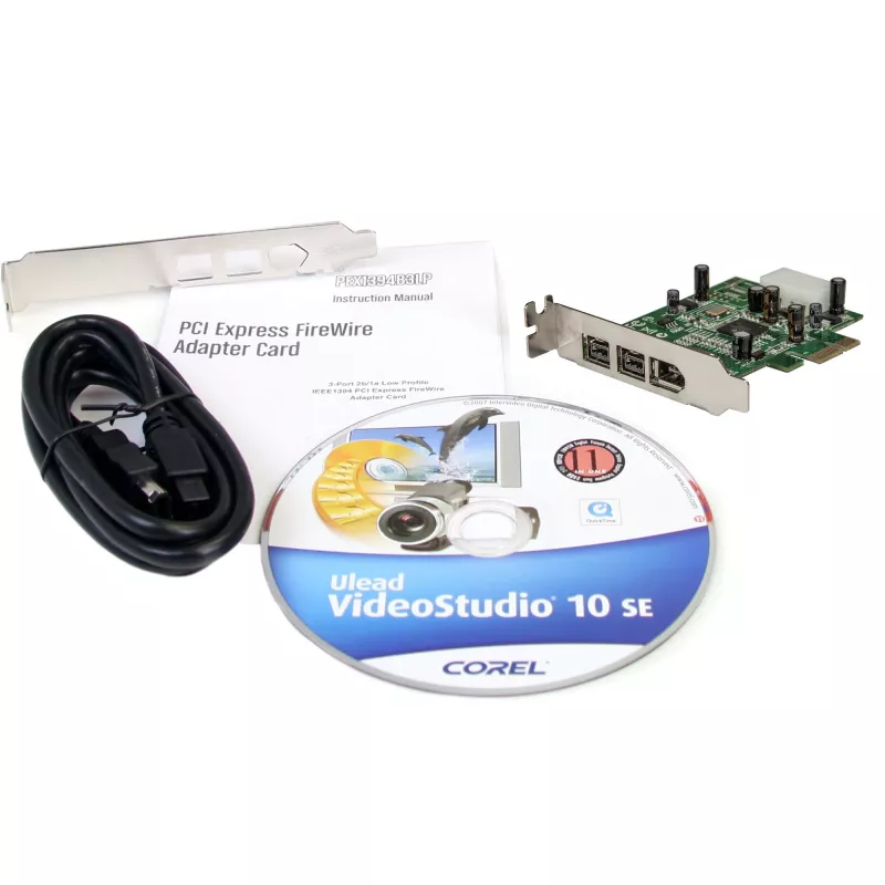 StarTech.com 3-pordiline 2b 1a madala profiiliga 1394 PCI Express FireWire-kaardi adapter