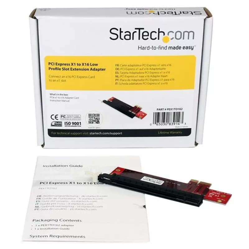 StarTech.com PCI Express X1 kuni X16 madalprofiiliga pesapikendusadapter